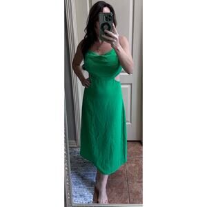 Grass Green Rolla Coster Size L Midi dress with cutouts